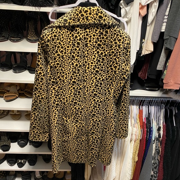 Women’s Mid Length Toska Leopard Lapel Neck Jacket Size M-Med. - Picture 2 of 5